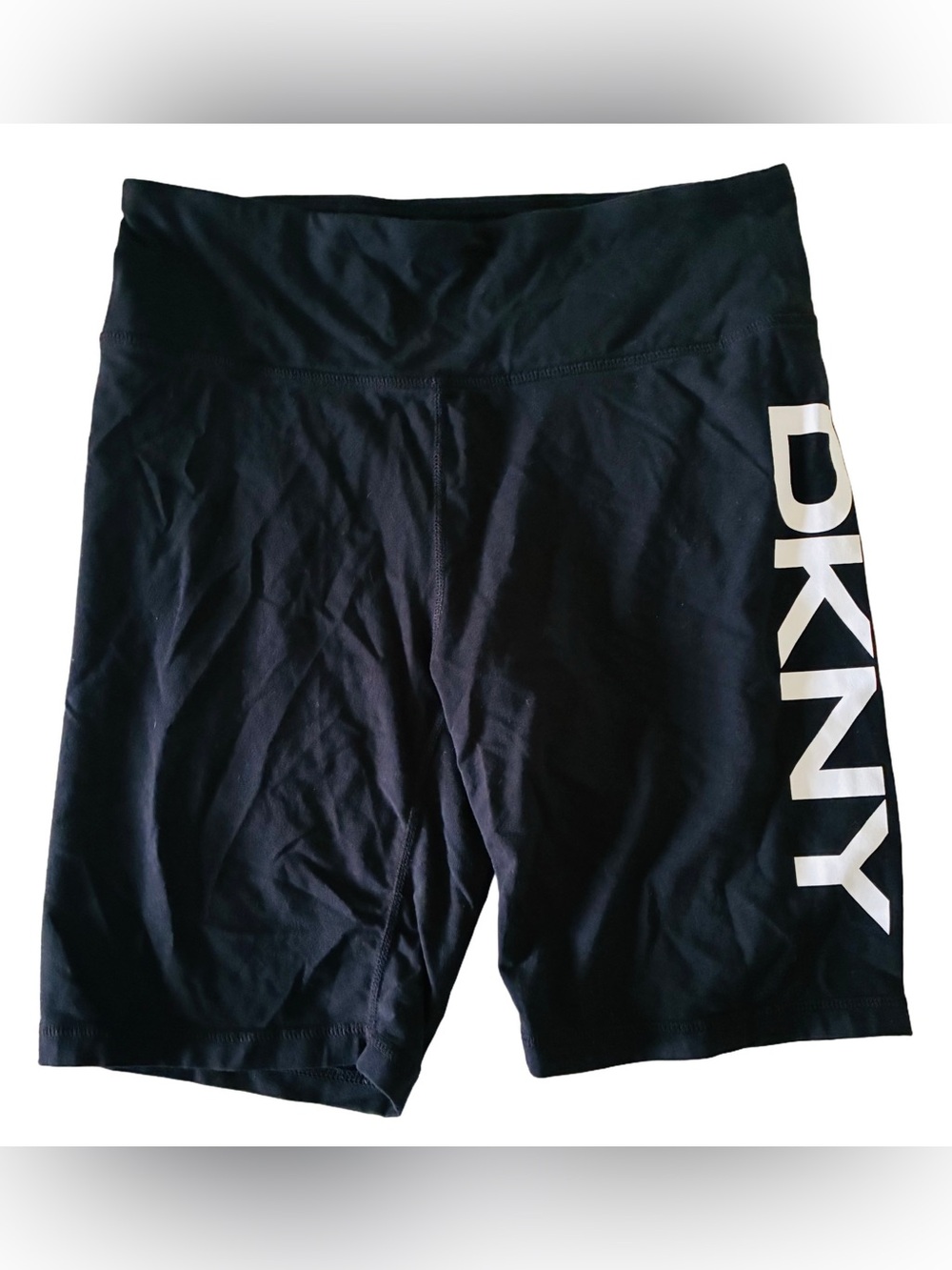 DKNY Women's Black Bike Shorts with Logo large